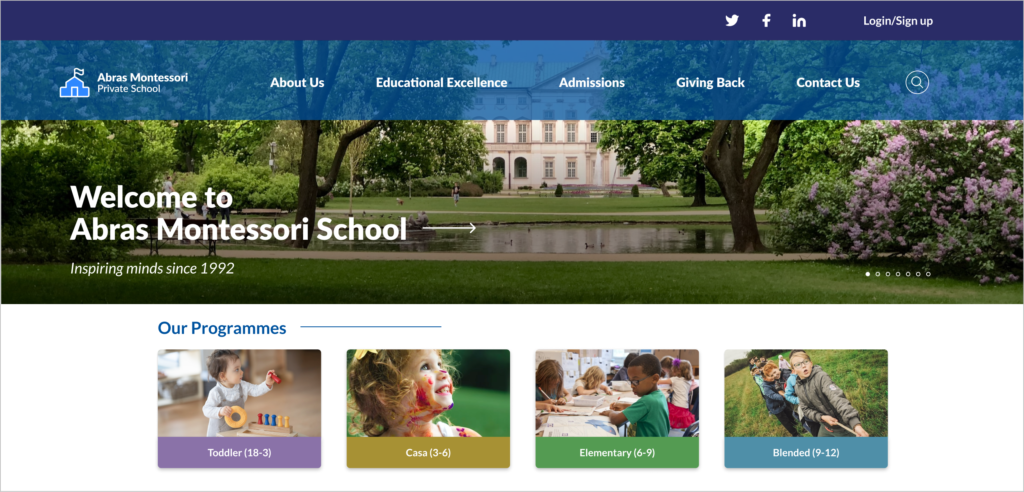 Montessori school website